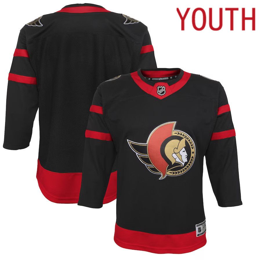 Youth Ottawa Senators Black Home Premier NHL Jersey->customized nhl jersey->Custom Jersey